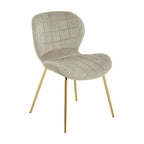 Quilted Mink Velvet Dining Chair