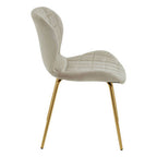 Quilted Mink Velvet Dining Chair