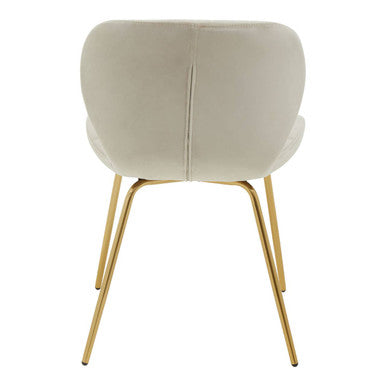 Quilted Mink Velvet Dining Chair