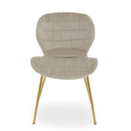 Quilted Mink Velvet Dining Chair