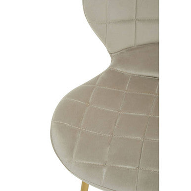 Quilted Mink Velvet Dining Chair