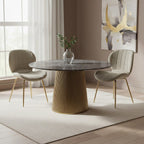 Quilted Mink Velvet Dining Chair