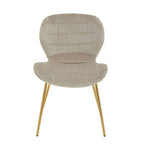 Quilted Mink Velvet Dining Chair