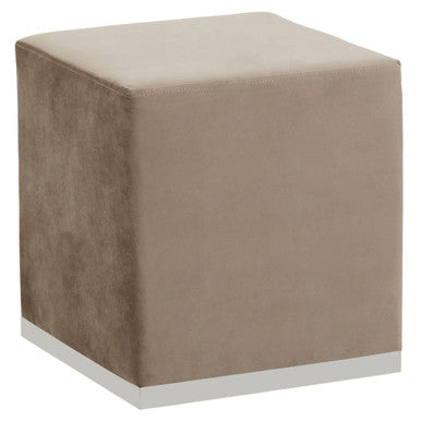 Mink Velvet Square Stool