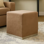 Mink Velvet Square Stool