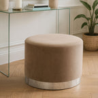 Mink Velvet Round Stool