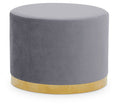 Grey Velvet Round Stool