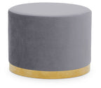 Grey Velvet Round Stool
