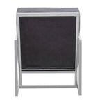 Grey Velvet Button Tufted Chair with Silver Finish Frame