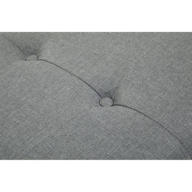 Grey Fabric Button Tufted Bench