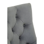 Grey Velvet Office Chair with Gold Swivel Base