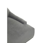 Grey Velvet Office Chair with Gold Swivel Base