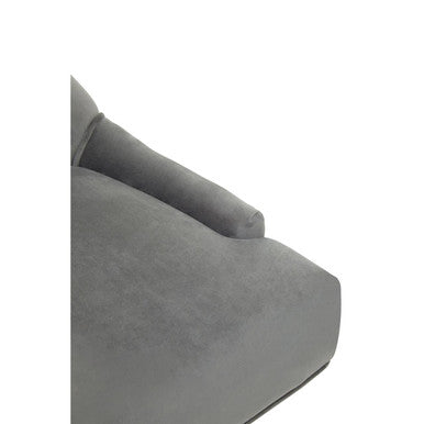Grey Velvet Office Chair with Gold Swivel Base