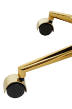 Grey Velvet Office Chair with Gold Swivel Base