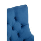 Blue Velvet Office Chair with Gold Swivel Base