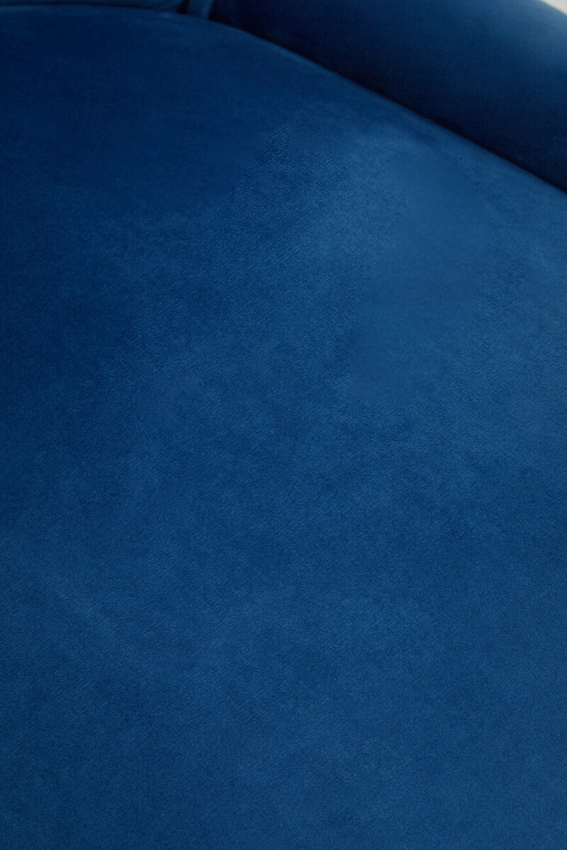 Blue Velvet Office Chair with Gold Swivel Base