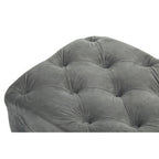 Grey Velvet Button Tufted Bench
