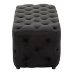 Black Velvet Button Tufted Bench