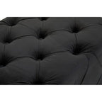 Black Velvet Button Tufted Bench