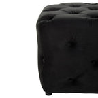 Black Velvet Button Tufted Bench