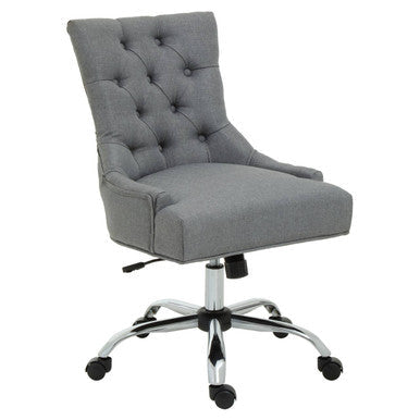 Grey Fabric Office Chair 90-99cm with Chrome Swivel Base