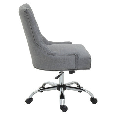 Grey Fabric Office Chair 90-99cm with Chrome Swivel Base