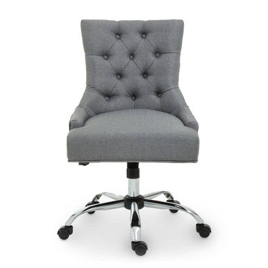 Grey Fabric Office Chair 90-99cm with Chrome Swivel Base