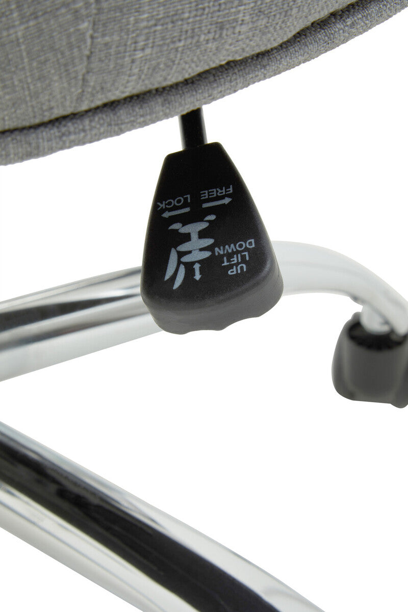Grey Fabric Office Chair 90-99cm with Chrome Swivel Base