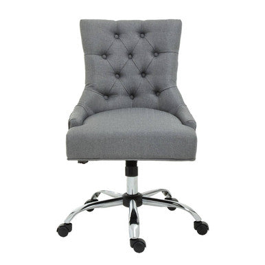 Grey Fabric Office Chair 90-99cm with Chrome Swivel Base