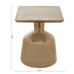 Antique Gold Finish Metal Side Table with Round Glass Top and Round Base