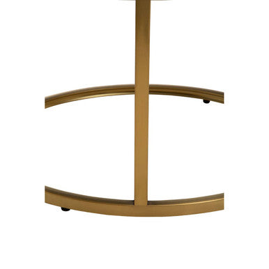 Black Glass and Brushed Gold Set of 2 Nesting Coffee Tables