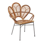 Natural Rattan Armchair with Petal Design Backrest