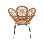 Natural Rattan Armchair with Petal Design Backrest