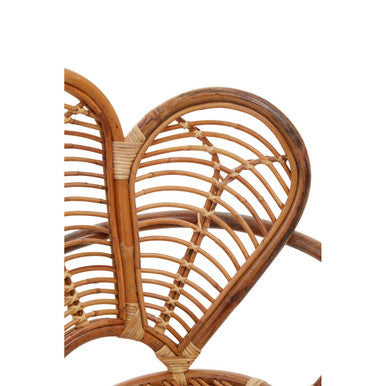 Natural Rattan Armchair with Petal Design Backrest
