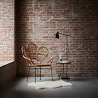 Natural Rattan Armchair with Petal Design Backrest