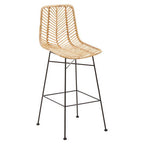 Rattan Bar Chair with Dark Legs