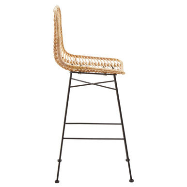 Rattan Bar Chair with Dark Legs