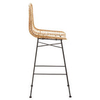 Rattan Bar Chair with Dark Legs