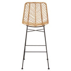Rattan Bar Chair with Dark Legs
