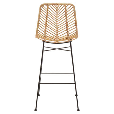 Rattan Bar Chair with Dark Legs