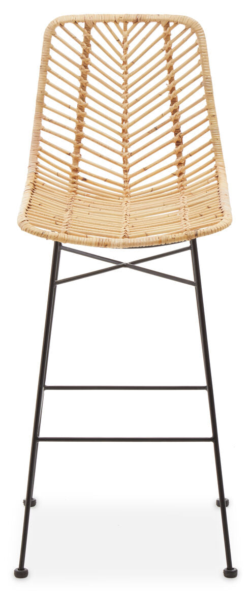 Rattan Bar Chair with Dark Legs