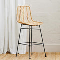 Rattan Bar Chair with Dark Legs