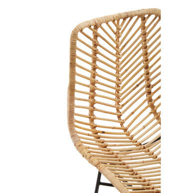 Rattan Bar Chair with Dark Legs