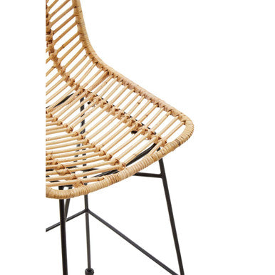 Rattan Bar Chair with Dark Legs