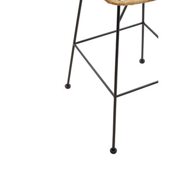 Rattan Bar Chair with Dark Legs