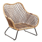 Black Iron Chair with Open Weave Design