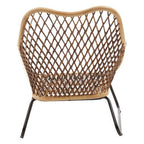 Black Iron Chair with Open Weave Design