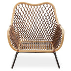 Black Iron Chair with Open Weave Design