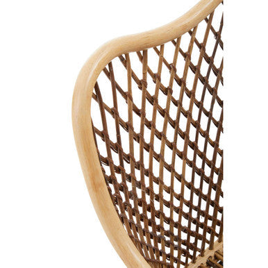 Black Iron Chair with Open Weave Design