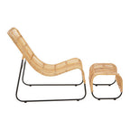 Rattan Chair and Footstool Set
